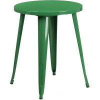 Flash Furniture CH-51080-29-GN-GG 24'' Round Metal Indoor-Outdoor Table in Green